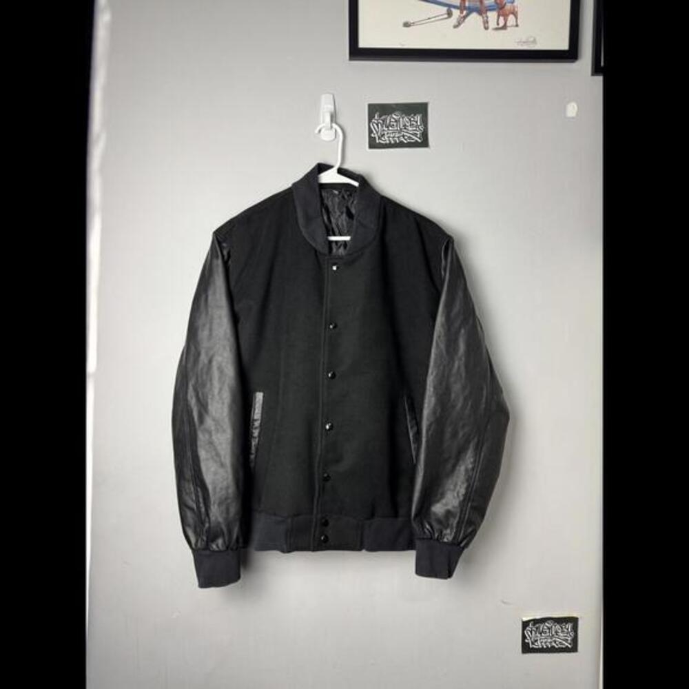 Blank Varsity Jacket - Leather / Wool - Quilted Linen
